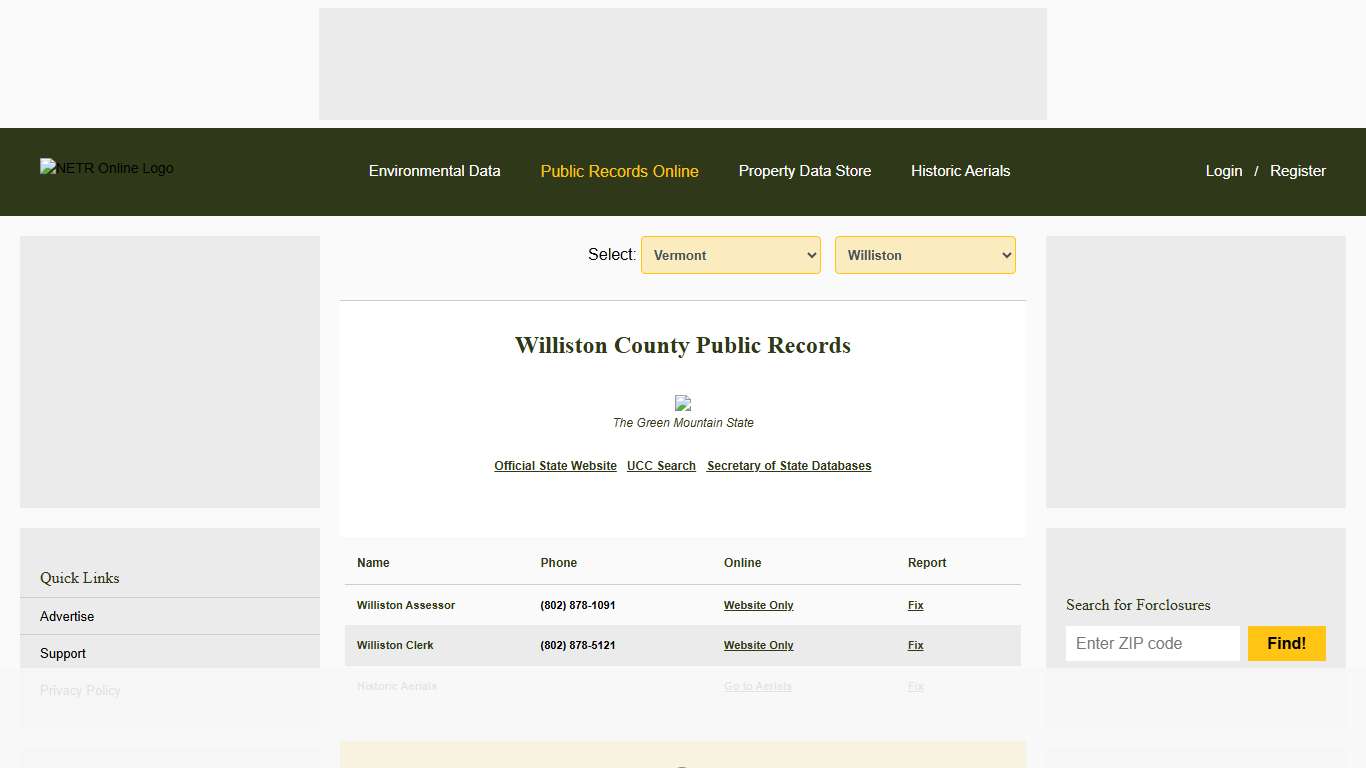 NETR Online • Williston • Williston Public Records, Search Williston Records, Williston Property Tax, Vermont Property Search, Vermont Assessor