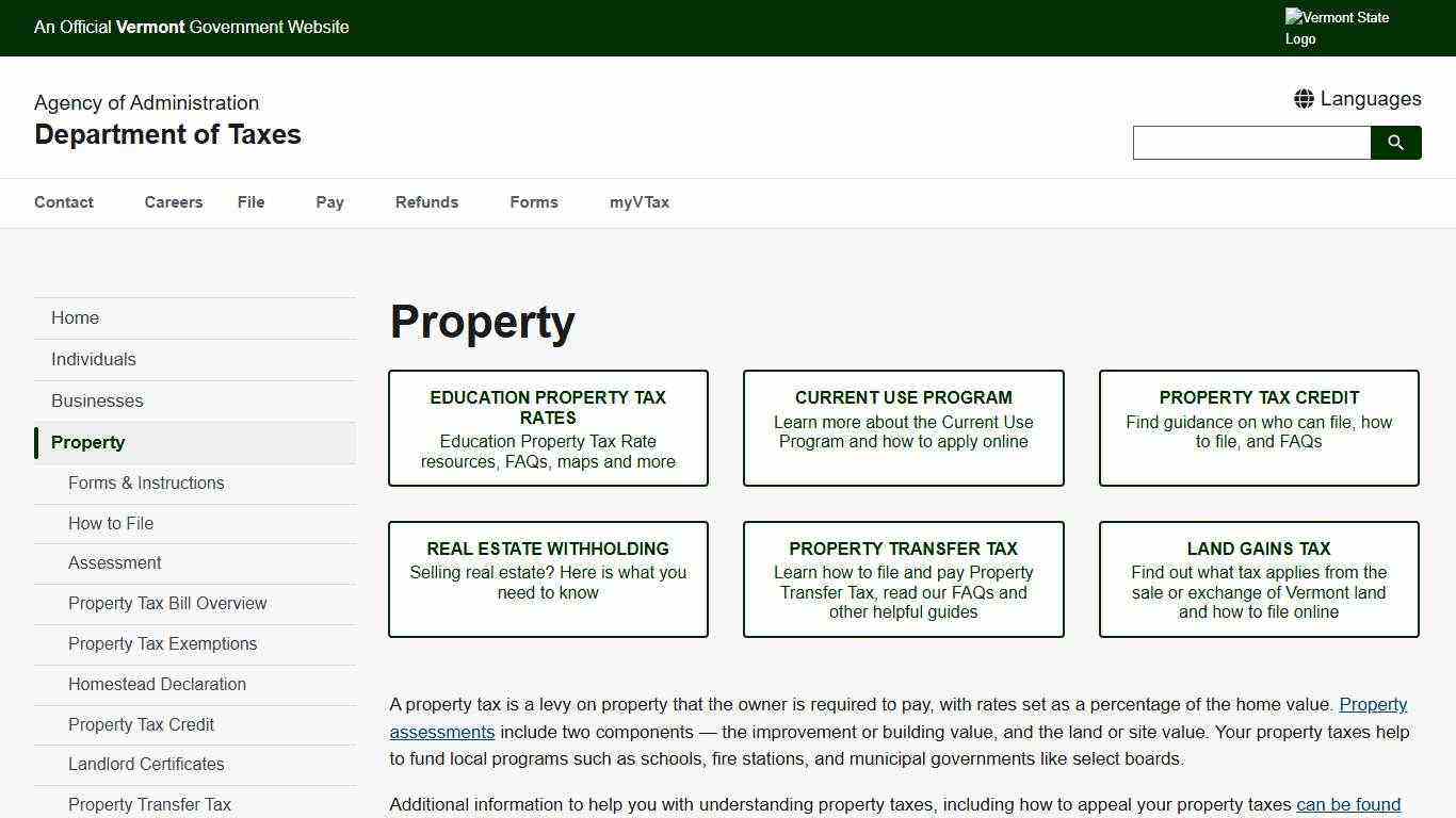 Property | Department of Taxes